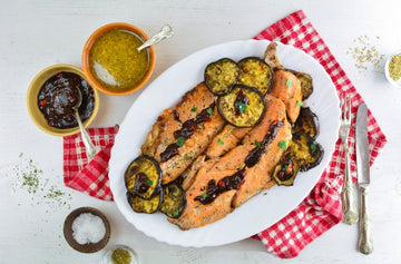 Grilled Trout Fillet with Eggplant