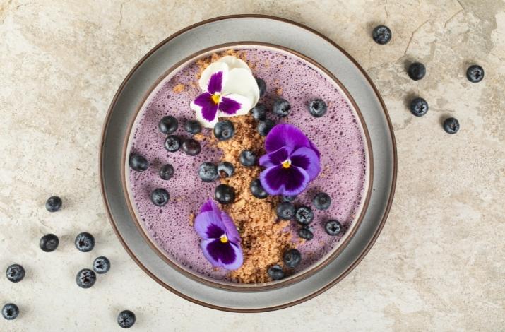 Blueberry Vanilla Cheesecake Smoothie Bowl