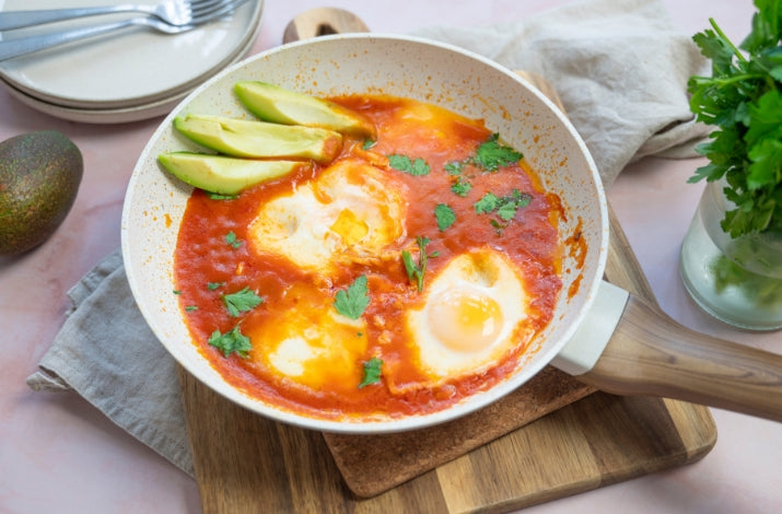 Shakshuka with Mozzarella & Avocado